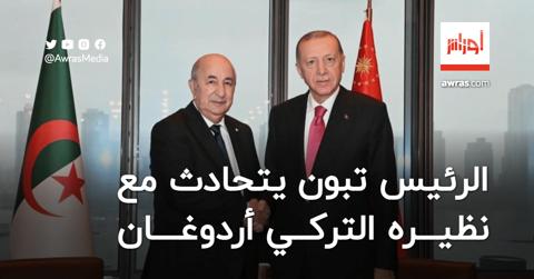 الرئيس تبون يتحادث مع نظيره التركي أردوغان
