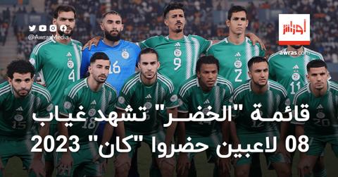 قائمة المنتخب الجزائري تشهد غياب 08 لاعبين