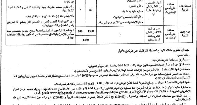 التوظيف في المديرية العامة لإدارة السجون