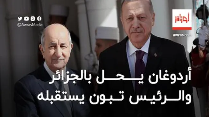 أردوغان يحل بالجزائر والرئيس تبون يستقبله