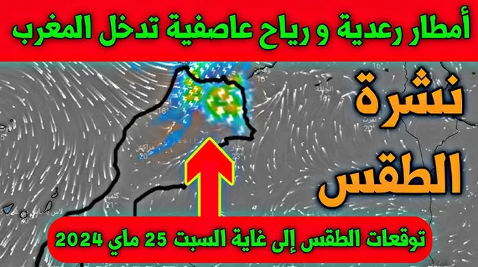 توقعات الطقس: أمطار رعدية ورياح قوية